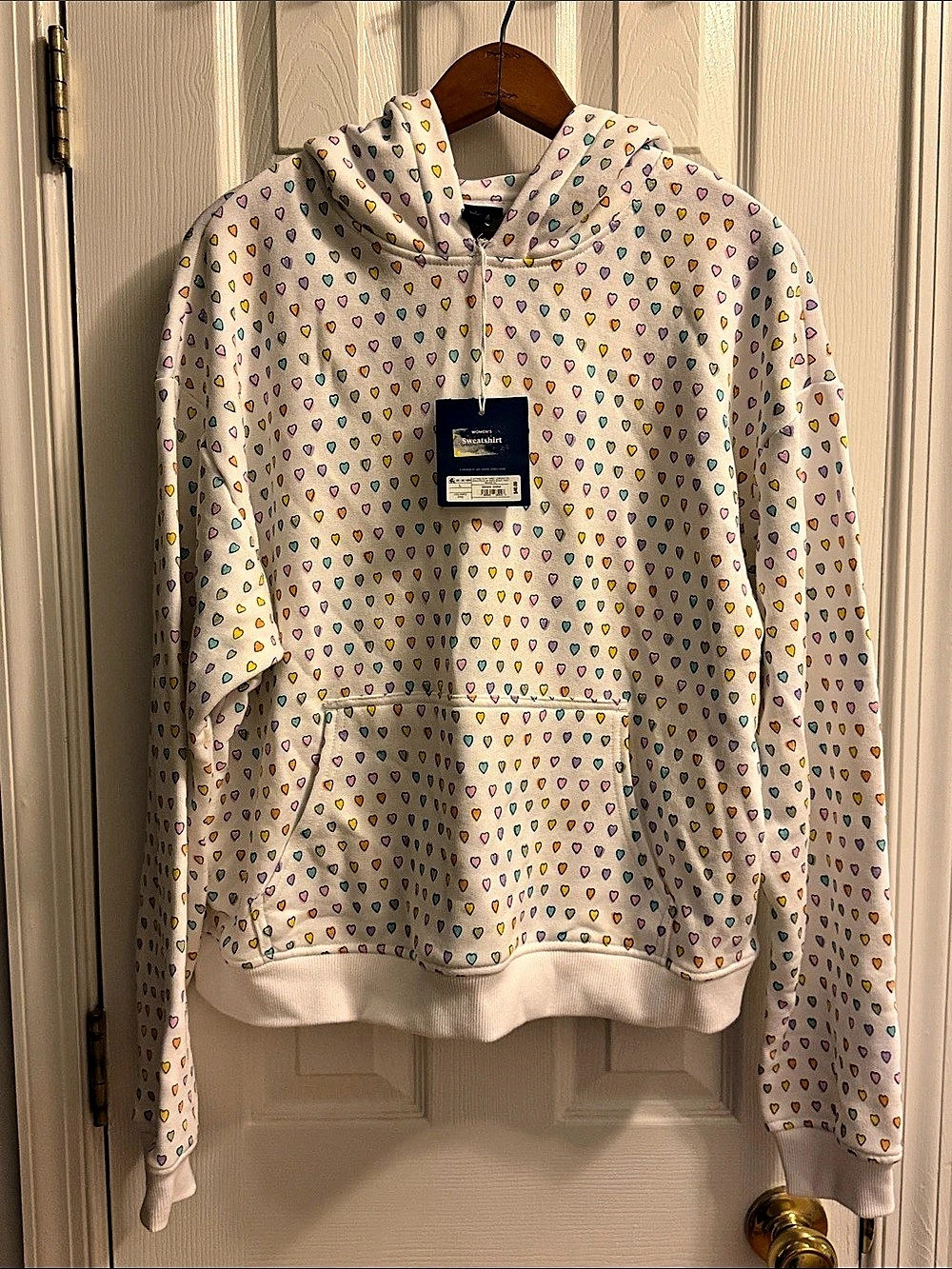Roller Rabbit Heart Print Hoodie White Large NWT